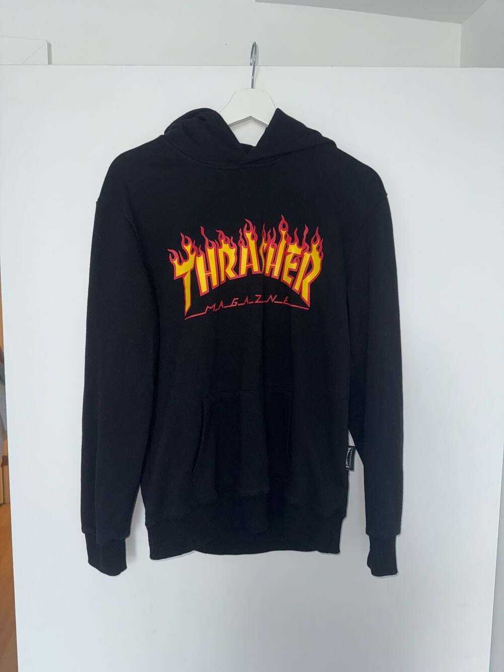 Thrasher Magazine Flame Logo Hoodie Black Size S